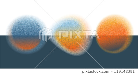 Abstract gradient circle blobs set. Grainy watercolor blend circle form shape isolated on transparent background. Vibrant color blending design template Abstract gradient circle blobs set. Grainy watercolor blend circle form shape isolated on transparent background. Vibrant color blending design template 119148391