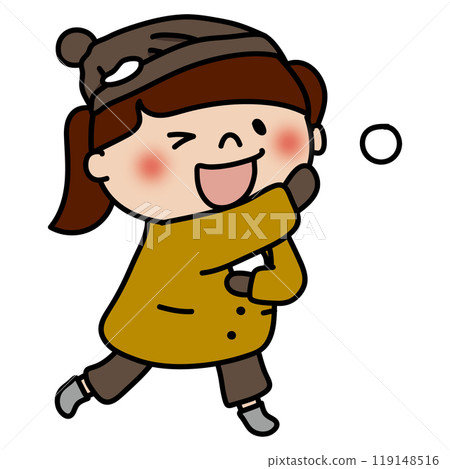 Children having a snowball fight (girl 2) 119148516