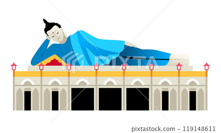 Som Rong Pagoda - modern flat design style single isolated image Som Rong Pagoda - modern flat design style single isolated image 119148611