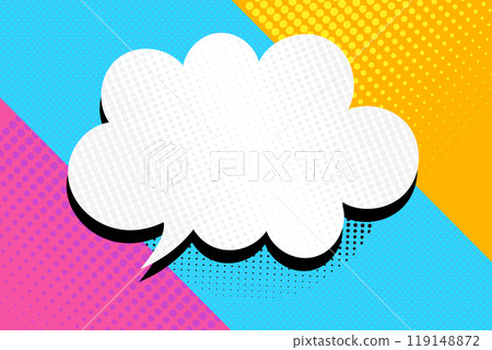 Retro pop art style banner with comic speech bubble cloud. Pop art background. Vector illustration Retro pop art style banner with comic speech bubble cloud. Pop art background. Vector illustration 119148872