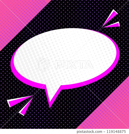 Retro pop art style banner with empty comic speech bubble with empty space for text. Pop art background. Vector illustration Retro pop art style banner with empty comic speech bubble with empty space for text. Pop art background. Vector illustration 119148875