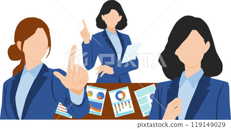 Illustration of a businesswoman thinking about business strategies Illustration of a businesswoman thinking about business strategies 119149029