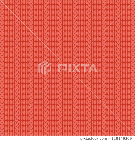 Vector Stylish Knit. Red Knitted Texture. Woolen Pullover Canvas Print. Winter Fabric Pattern 119149309