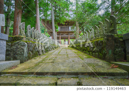 [Koudenji Temple] The approach lined with 100 Kannon statues [Aida, Matsumoto City] 119149463