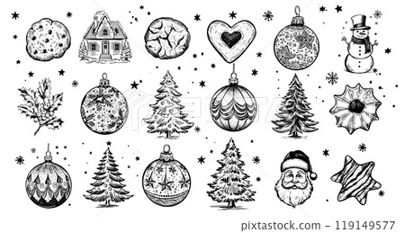 christmas, sketch, vector 119149577