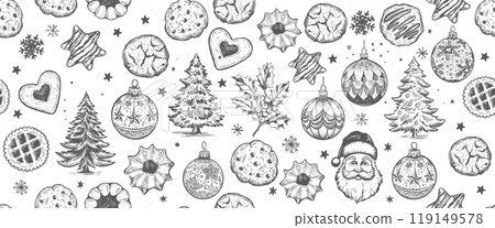christmas, sketch, vector 119149578