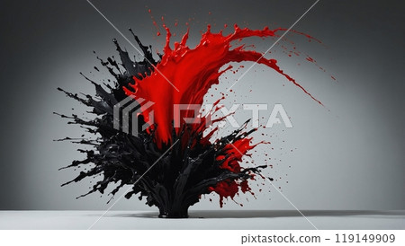 black and red intricate composition of paints black and red intricate composition of paints 119149909