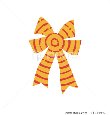 A textured retro bow or ribbon in a flat vector style 119149920