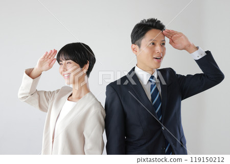 Business people male and female_looking into the distance and finding something_2 119150212