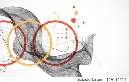 Abstract art background. Modern science or technology art elements. Surface illustration. Hand made vector. 119150314