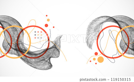 Abstract art background. Modern science or technology art elements. Surface illustration. Hand made vector. 119150315
