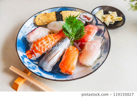 Assorted handful sushi 119150827