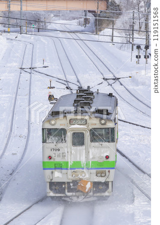 北海道列車穿越雪景 北海道列車穿越雪景 119151568
