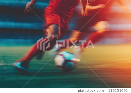 Dynamic Football Player in Action 119151691