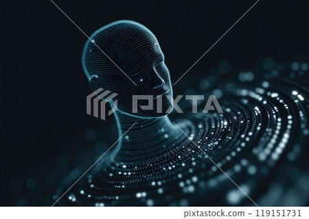 Glowing Light Figure Standing at the Center Glowing Light Figure Standing at the Center 119151731