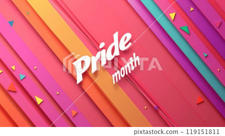 A colorful poster for Pride Month. The poster is made up of different colored stripes and has a rainbow design. The text reads Pride Month. A colorful poster for Pride Month. The poster is made up of different colored stripes and has a rainbow design. The text reads Pride Month. 119151811