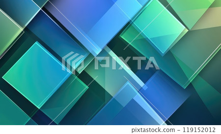 Abstract Geometric Shapes in Blue and Green for Modern Social Media Banner Design. 119152012