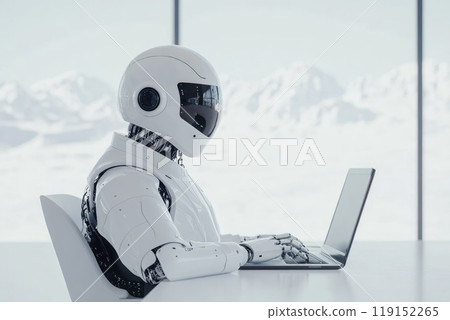 Robot Assistant Providing Feedback to Business Professional 119152265