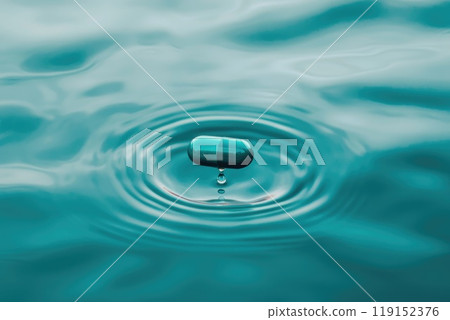 Floating Capsule in Serene Water Reflection 119152376