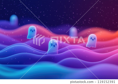 Mystical Ghostly Shapes for Halloween Theme 119152391
