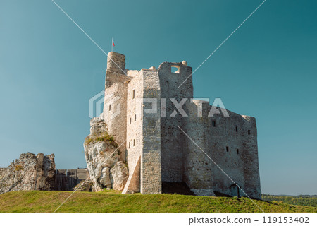 Ruins of medieval castle Mirow in Poland 119153402