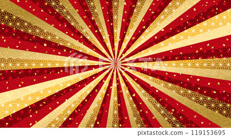 徑向日式背景，日本紙紋理，紅色，適合新年活動、慶典等。 119153695