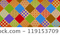 Retro Japanese pattern background for New Year's etc., wide 119153709