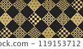 Retro Japanese pattern background for New Year's etc., wide 119153712