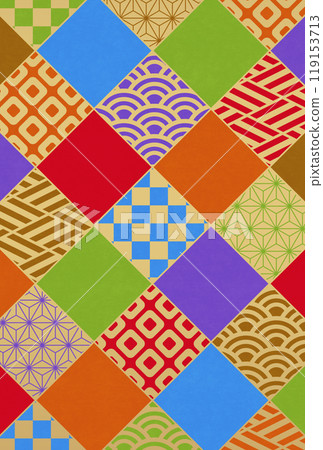 Retro Japanese pattern background for New Year's, etc., vertical Retro Japanese pattern background for New Year's, etc., vertical 119153713