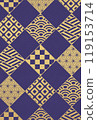 Retro Japanese pattern background for New Year's, etc., vertical 119153714