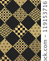 Retro Japanese pattern background for New Year's, etc., vertical 119153716
