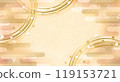 Japanese paper texture gold ring strokes and Japanese cloud background, for New Year's events and celebrations 119153721