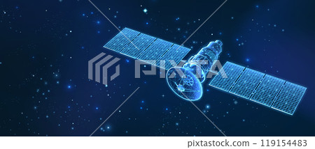 Satellite on the space background. Space exploration, GPS technology 119154483