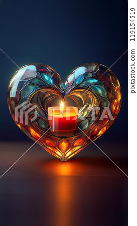 Candles in a heart motif 119154519