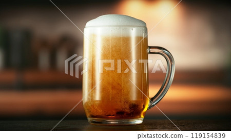 Beer Pint with Freshly Poured Ale. Beer Pint with Freshly Poured Ale. 119154839