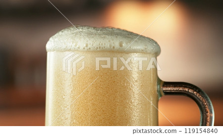 Beer Pint with Freshly Poured Ale. 119154840