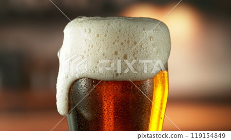 Beer Pint with Freshly Poured Ale. Beer Pint with Freshly Poured Ale. 119154849
