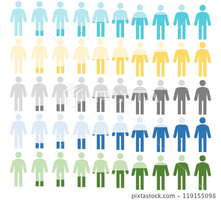 Male graphic material illustrations and icon set 119155098