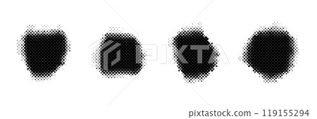 Amoeba half tone organic shape with gradient dot pattern Amoeba half tone organic shape with gradient dot pattern 119155294