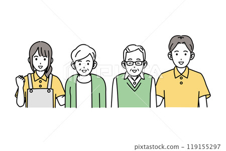 老年人和護理人員的插圖 老年人和護理人員的插圖 119155297