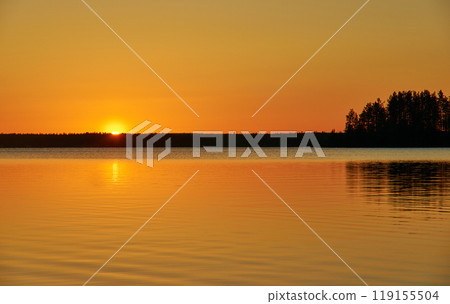 Sunset over wild Lake Haikola Sunset over wild Lake Haikola 119155504