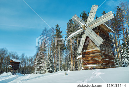 Russian Traditional wooden mill Russian Traditional wooden mill 119155544