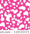 Abstract Shape seamless pattern with White spots. Vector doodle illustration on Pink background. Flat Template for fabrics, textiles, Wrapping paper, Print tshirt, Cover, Decoration 119155571