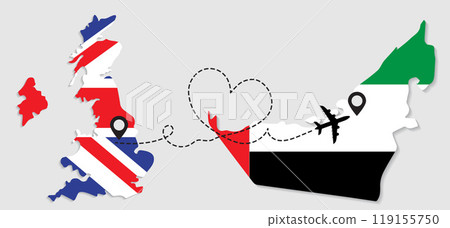 Travel to UAE by airplane from Great Britain 119155750