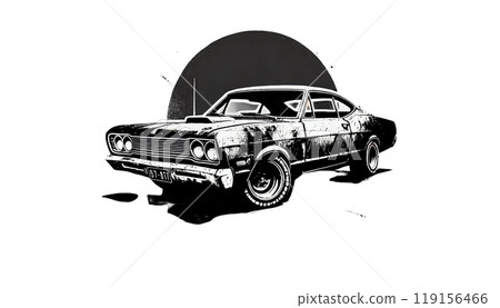 Illustration of retro car 119156466