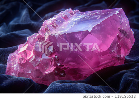 Ametrine stone resting elegantly on black velvet with striking detail and cinematic lighting 119156538