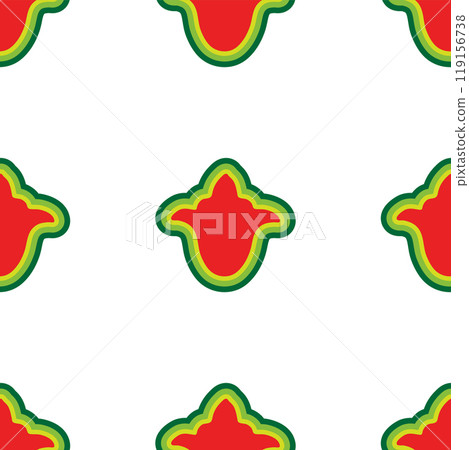 Floral pattern Tatar Native Ornamental border with tulips. Culture of the Tatar people, symbols of green and red Floral pattern Tatar Native Ornamental border with tulips. Culture of the Tatar people, symbols of green and red 119156738
