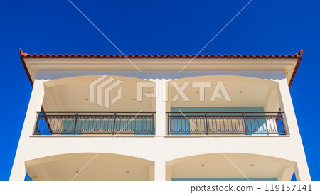 Greek white window shutters 119157141
