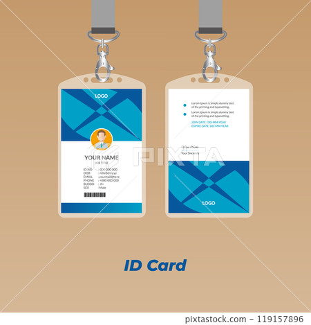 Blue Nics ID Card Design Template 119157896