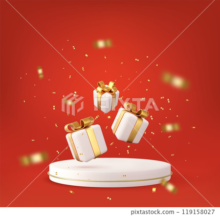 3d Christmas style Product podium scene 3d Christmas style Product podium scene 119158027
